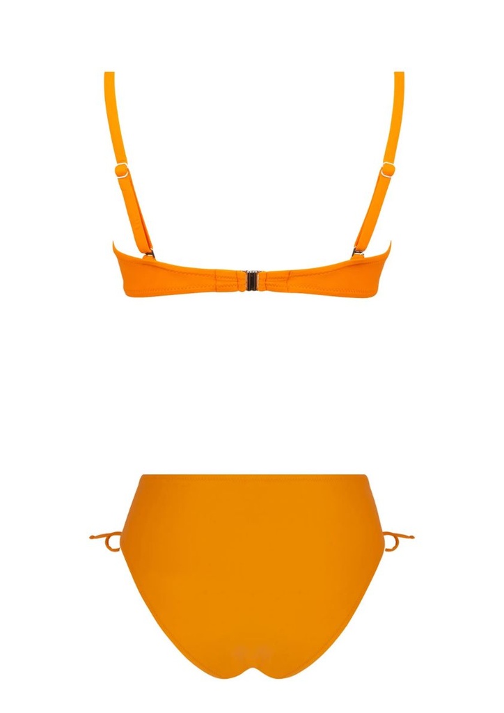 Bikini à coques sans armature & Slip coulissant ANTIGEL "La Chiquissima" EBB6614 & FBB0614 - Mer Orange 2075