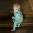 Pyjama boutonné enfant en pilou JUSQU'AU LEVER DU JOUR - Corbeau/Renard