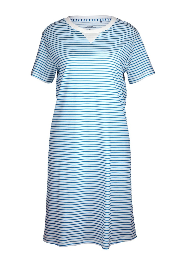 Chemise de nuit dame courte manche 95cm en 100% coton CALIDA "Daylight Dreams" 32054 - Azurit Blue 474