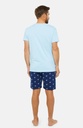 Pyjama Short 100% coton bio ARTHUR "Palmier" PAU - Marine PALME23