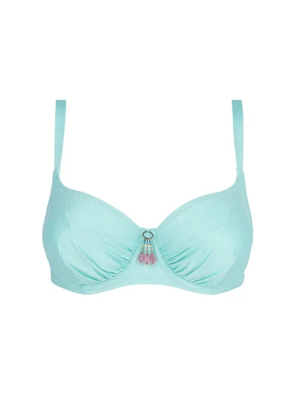 Bikini Triangle avec armatures et Slip Coulissant ANTIGEL "La Muse des Vagues" FBB3226 + FBB0626 - Vague Aqua 5279