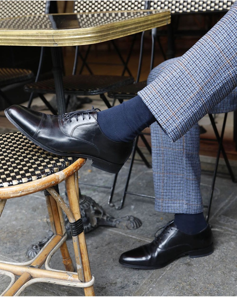 Bleu Forêt CHAUSSETTES COTON VELOUTÉ UNIES avec Livraison gratuite