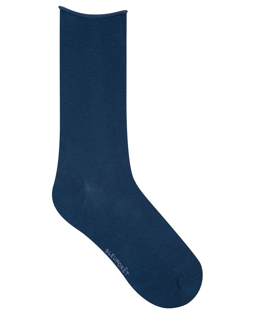 Chaussettes 100% Coton à Côtes Marine - Bleuforêt