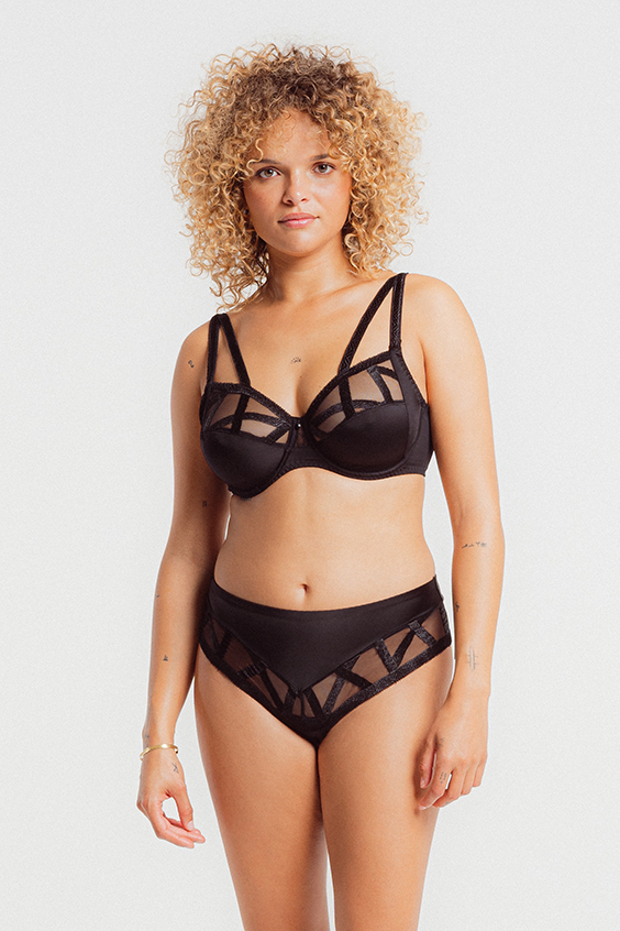 Soutien-gorge armatures en 3 parties emboitant LOUISA BRACQ "Serie Noire" 471-01 - Noir NRO