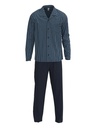 Pyjama long homme boutonné 100% coton CALIDA "Relax Imprint" 40780 - Dark Sapphire 479