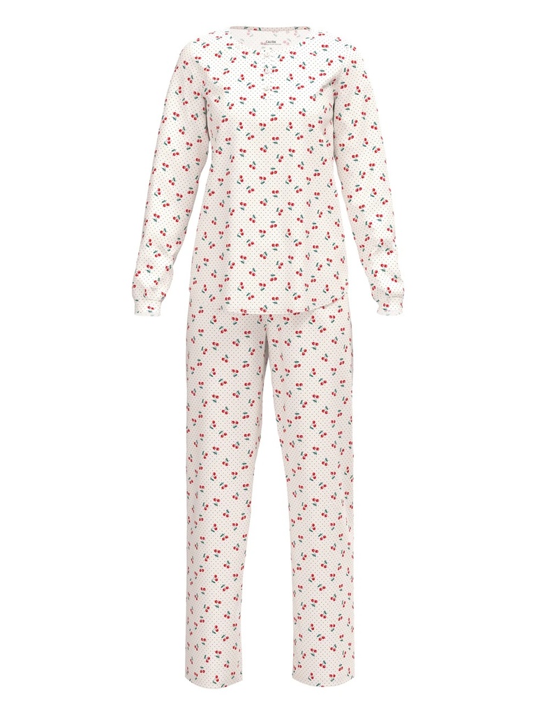 Pyjama long dame 100% coton CALIDA "Fruity Dreams" 43953 - Red Glow 136