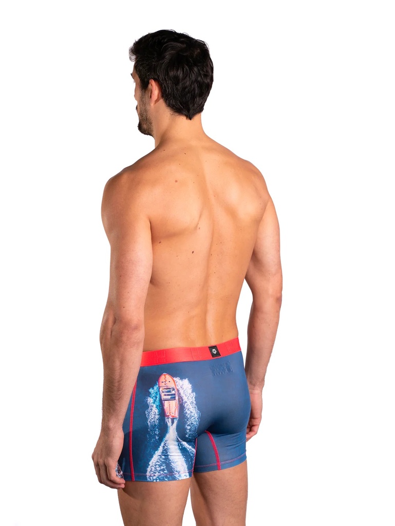 Boxer homme avec maintien intérieur LOIC HENRY "Identity" KBI055X - Imprimé Bateaux