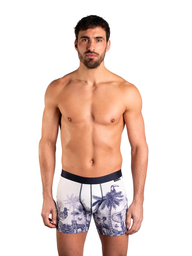 Boxer homme avec maintien intérieur LOIC HENRY "Identity" KBI056X - Imprimé Safari