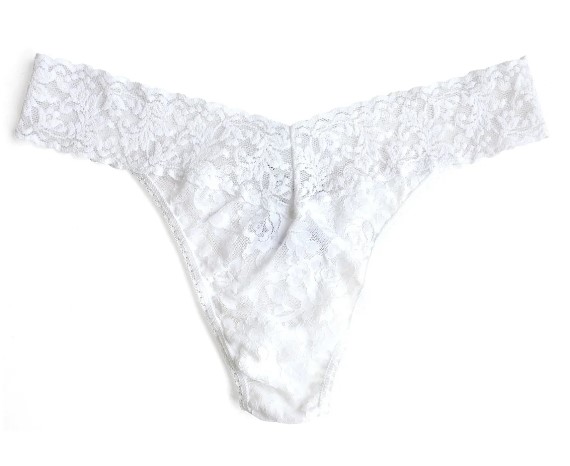 String dentelle stretch HANKY PANKY "Original Rise Thong" 4811P - Blanc