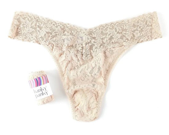 String dentelle stretch HANKY PANKY "Original Rise Thong" 4811P - Chai