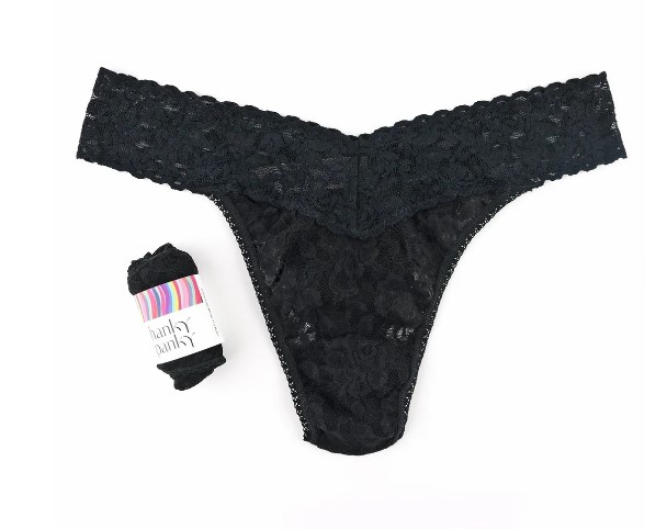 String dentelle stretch HANKY PANKY "Original Rise Thong" 4811P - Noir