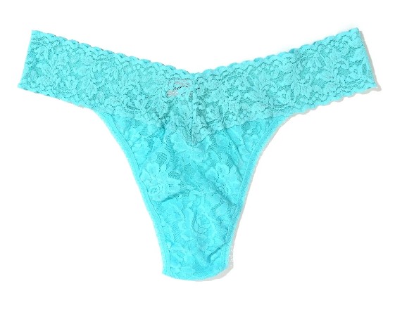 String dentelle stretch HANKY PANKY "Original Rise Thong" 4811P - Aquatic blue AQTB