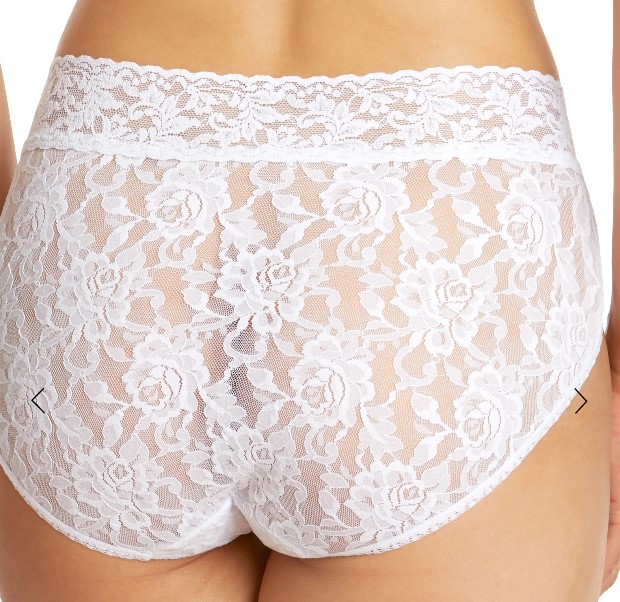Culotte taille haute dentelle stretch HANKY PANKY "French Brief" 461 - Blanc