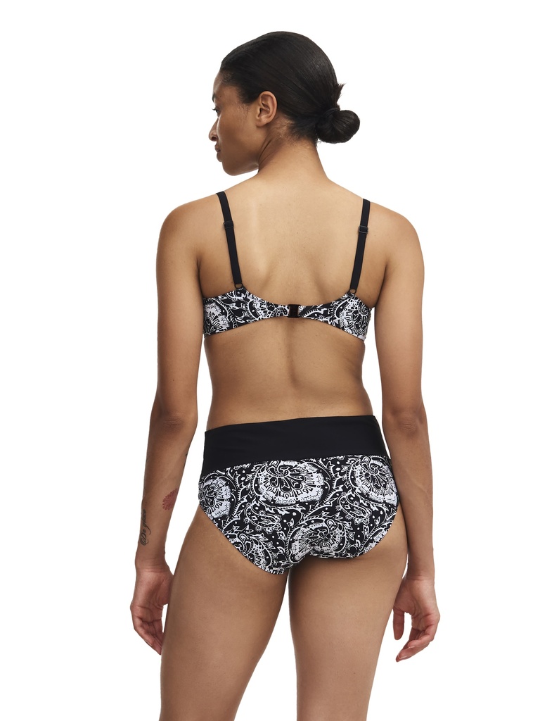 Bas de Bikini Slip Hauteur Ajustable CHANTELLE "Flowers" C18H80 - Black Flower 0W5