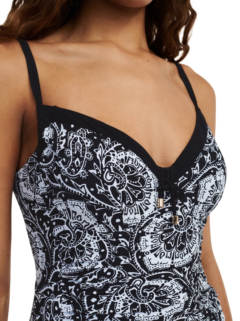 Maillot une pièce armaturé CHANTELLE "Flowers" C18H70 - Black Flower 0W5