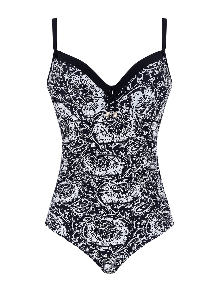 Maillot une pièce armaturé CHANTELLE "Flowers" C18H70 - Black Flower 0W5