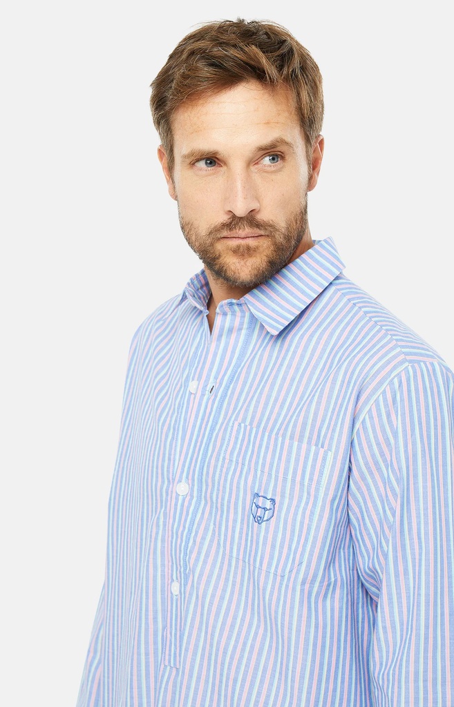 Chemise de nuit ARTHUR "Grand-Père" CGP - Multicolore Motif Rayure Riverside