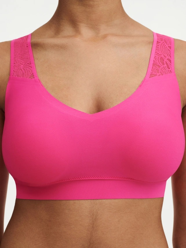 Brassière à coques & dentelle stretch invisible CHANTELLE "SoftStretch" C11G10 - Rose Pitaya 06X