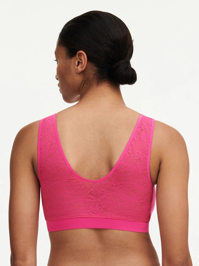 Brassière à coques & dentelle stretch invisible CHANTELLE "SoftStretch" C11G10 - Rose Pitaya 06X