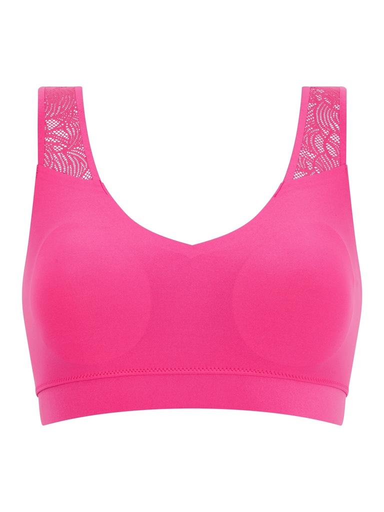 Brassière à coques & dentelle stretch invisible CHANTELLE "SoftStretch" C11G10 - Rose Pitaya 06X