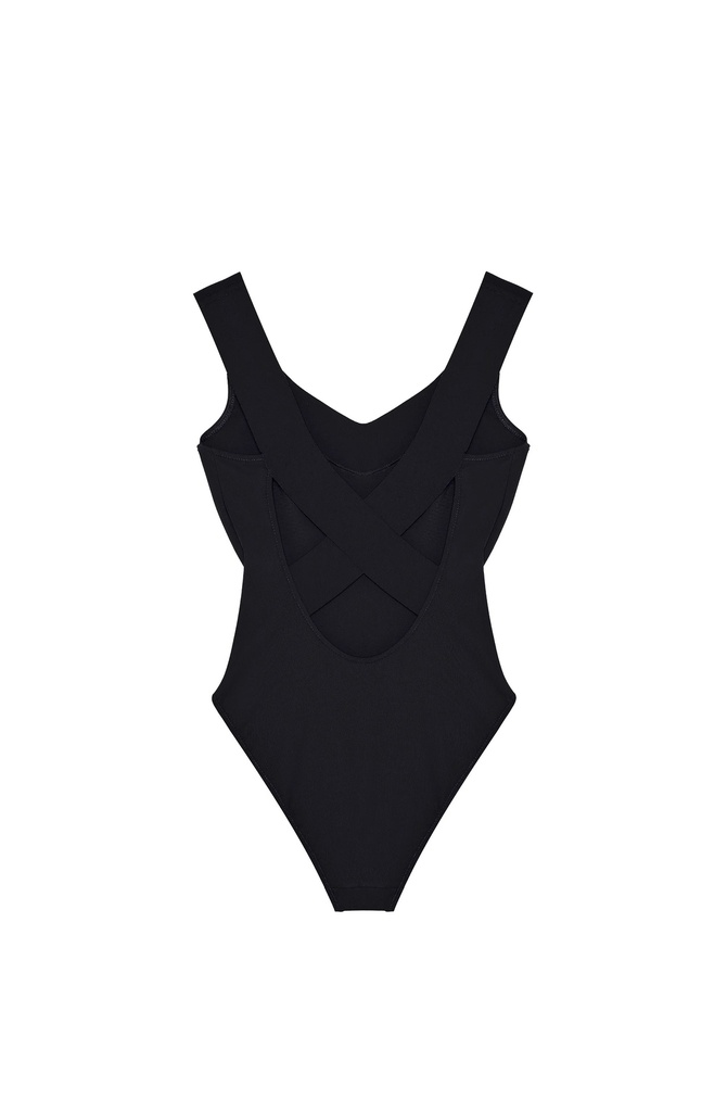 Maillot nageur croisé dans le dos PAIN DE SUCRE "Soya 61" - Noir