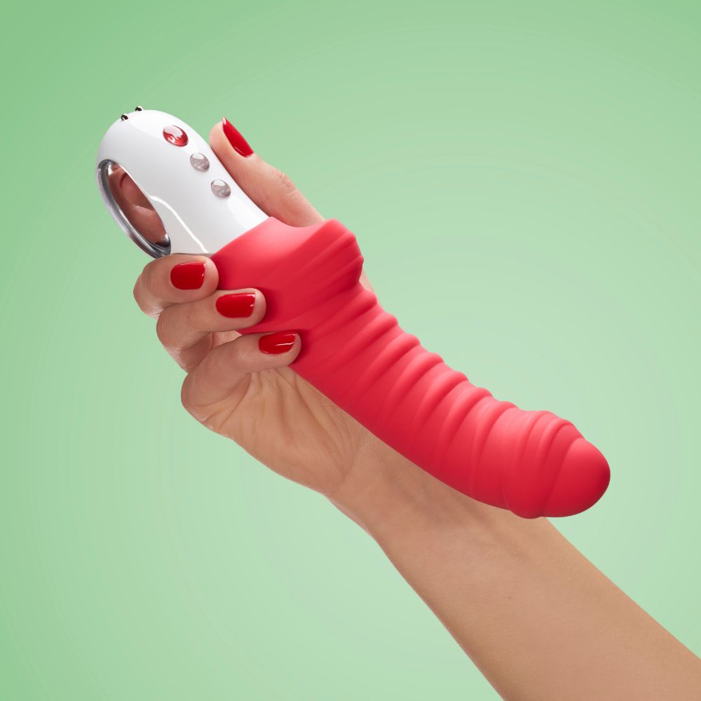 Vibromasseur point G nervuré & double stimulation FUN FACTORY "Tiger" - India Red