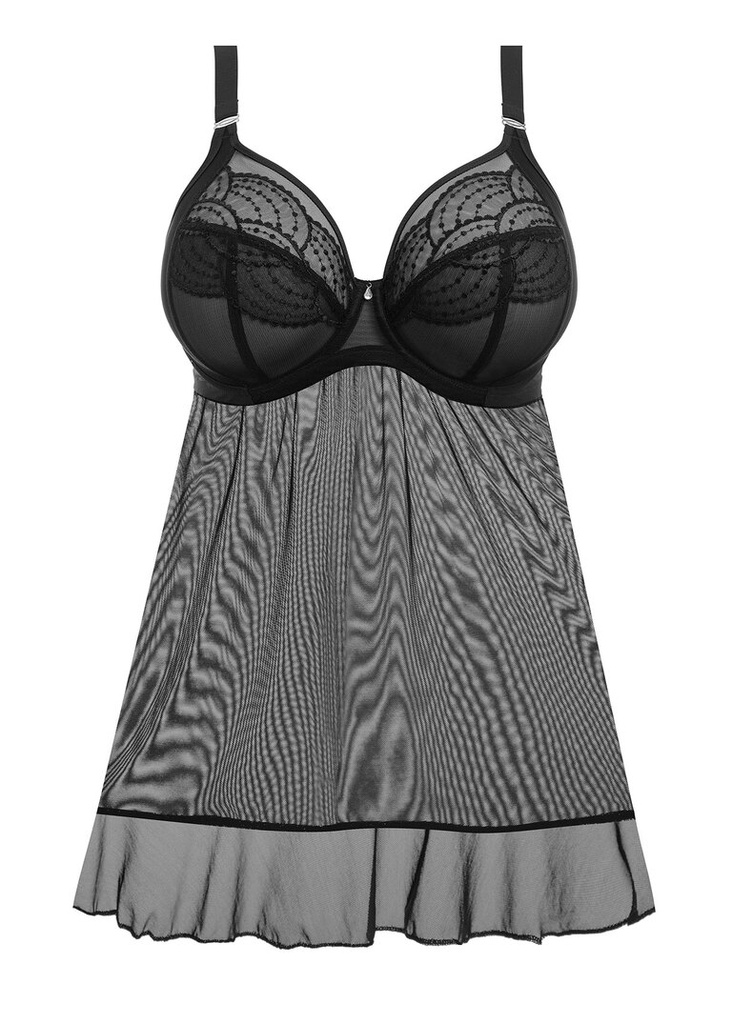 Babydoll spécial poches profondes avec armatures ELOMI "Priya" EL4551 - Noir BLK