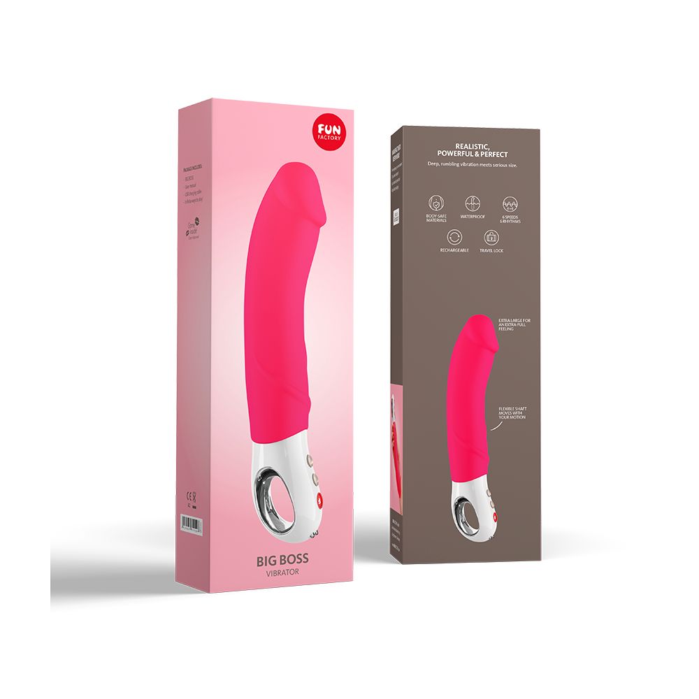 Vibromasseur XL réaliste et rechargeable FUN FACTORY "Big Boss" - Rose