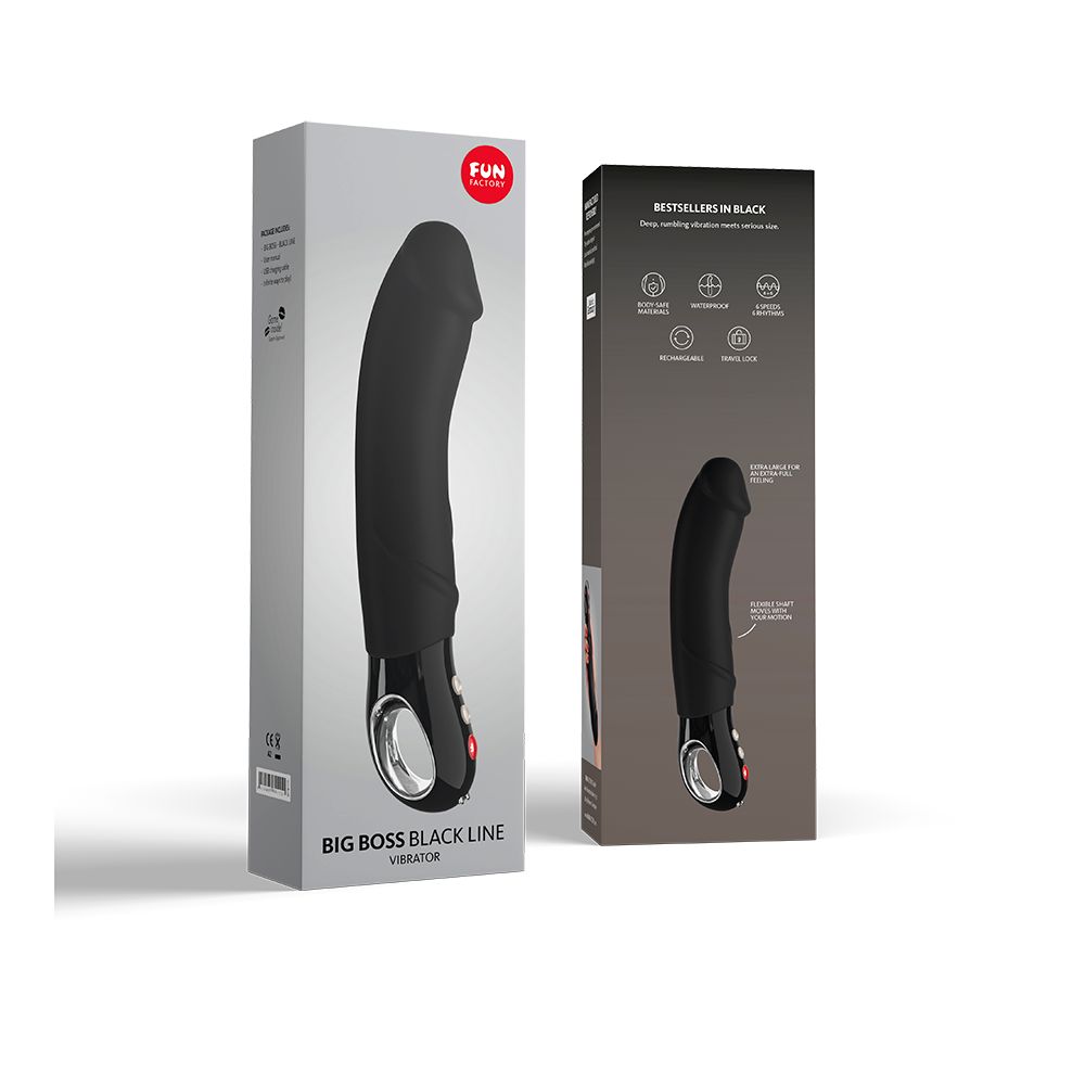 Vibromasseur XL réaliste et rechargeable FUN FACTORY "Big Boss" - Noir