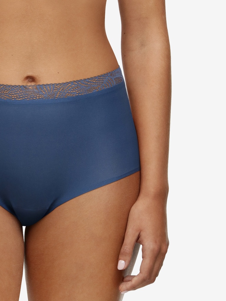 Culotte taille haute dentelle stretch invisible CHANTELLE "SoftStretch" C11G70 - Bleu Céramique 093