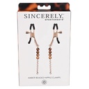 Pinces pour seins avec perles d'ambre SINCERELY SPORTSHEETS "Amber Beaded Nipple Clamps"