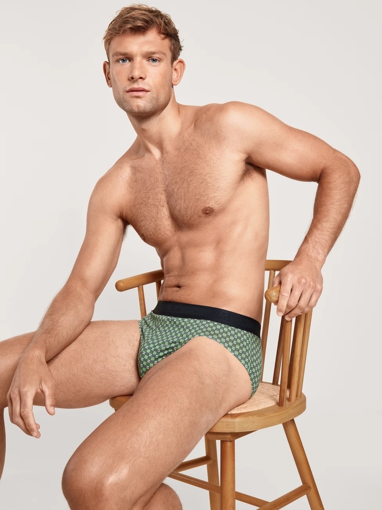 Slip homme tencel & coton CALIDA "Focus Trend 3" 22586 - Iris Green 613