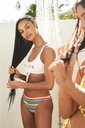 Bikini brassière BANANA MOON "Nouo Colormoon" & "Lara Rainbowstr" - Blanc 17D10 & Vert LIQ47