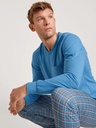 Pyjama homme long à bords côtés 100% coton CALIDA "Relax Imprint" 44684 - Azurit Blue 474
