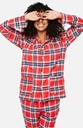 Pyjama long femme boutonné 100% ARTHUR "Logan" PPF - Rouge LOGAH22