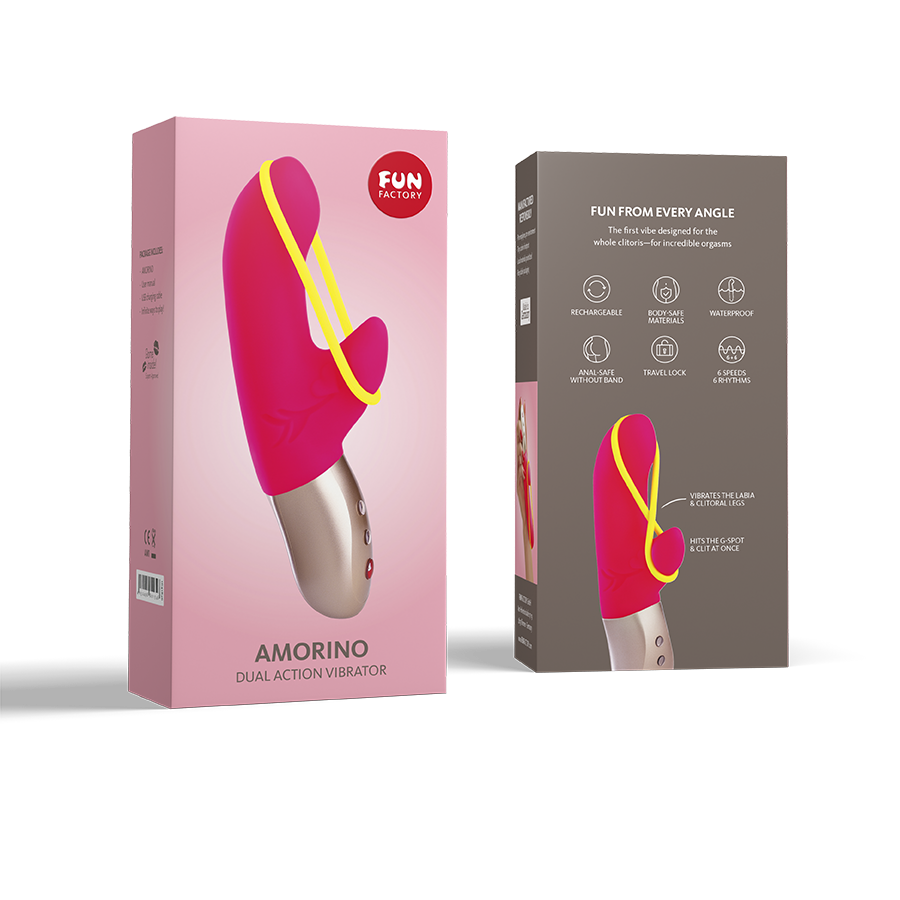 Petit vibromasseur avec bande stimulante FUN FACTORY "Amorino" - Rose