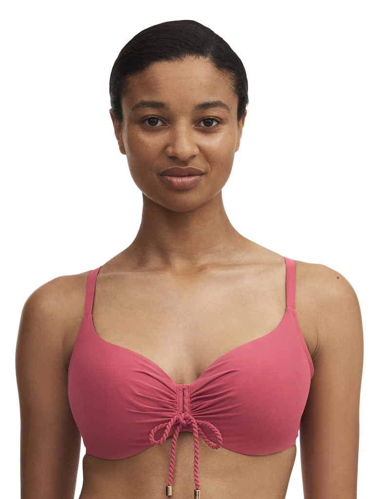 Haut de Bikini souple armaturé enveloppant CHANTELLE "Inspire" C10G10 - Rouge Grenat 08P