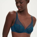 Soutien-gorge armature foulard plongeant SIMONE PERELE "Délice" 12X319 - Bleu Prestige 595