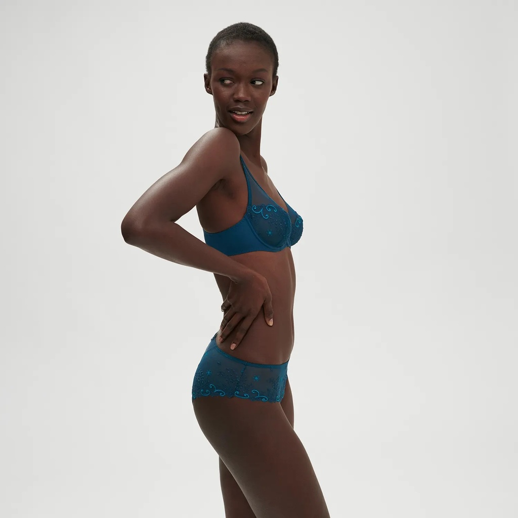 Soutien-gorge armature foulard plongeant SIMONE PERELE "Délice" 12X319 - Bleu Prestige 595