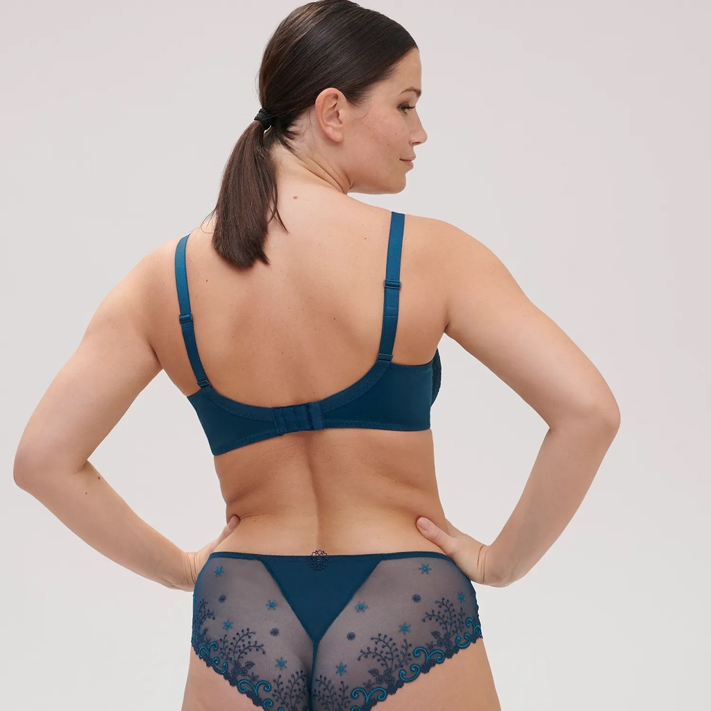 Soutien-gorge armature foulard plongeant SIMONE PERELE "Délice" 12X319 - Bleu Prestige 595