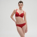 Soutien-gorge plongeant avec armatures SIMONE PERELE "Caresse" 12A316 - Rouge Tango 435