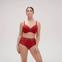 Soutien-gorge plongeant avec armatures SIMONE PERELE "Caresse" 12A316 - Rouge Tango 435