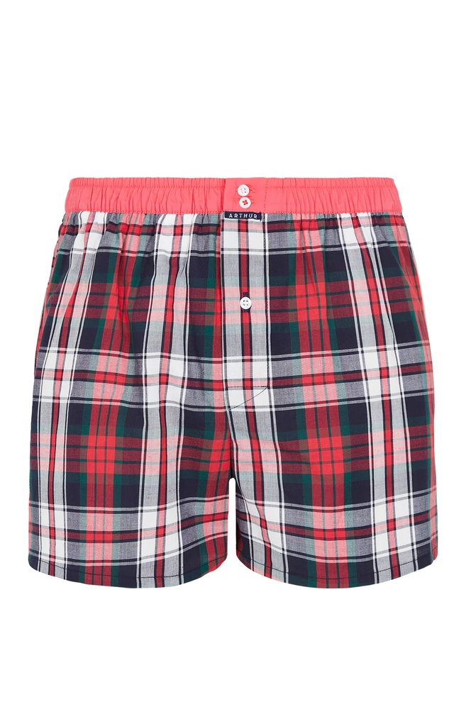 Caleçon américain homme avec maintien intérieur 100% coton bio ARTHUR "Le Club" CSP1057 - Rouge H23