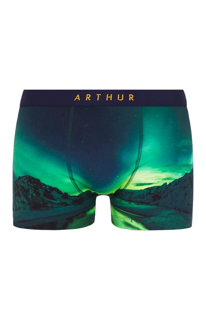 Boxer homme fantaisie 95% coton bio ARTHUR "Boréal" MACBORE - Vert H23