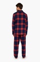 Pyjama long homme boutonné en pilou ARTHUR "On Fire" PLCTOMI - Rouge H23