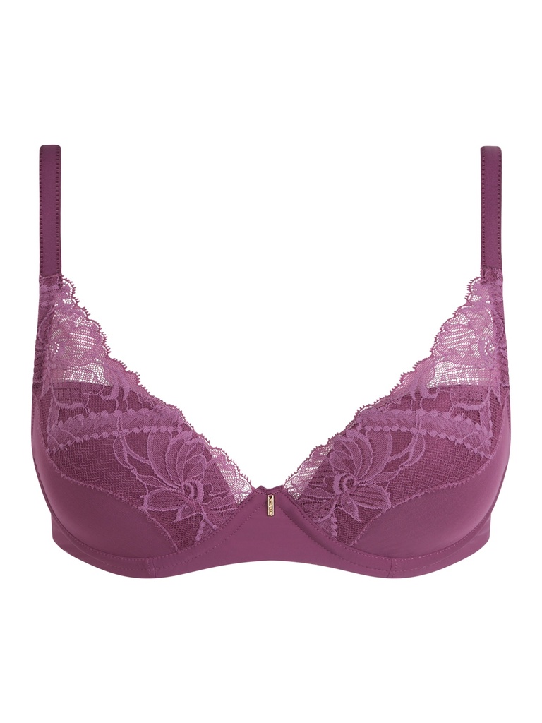 Soutien-gorge armaturé plongeant avec coques CHANTELLE "Orangerie Dream" C17Q20 - Tannin 01Y