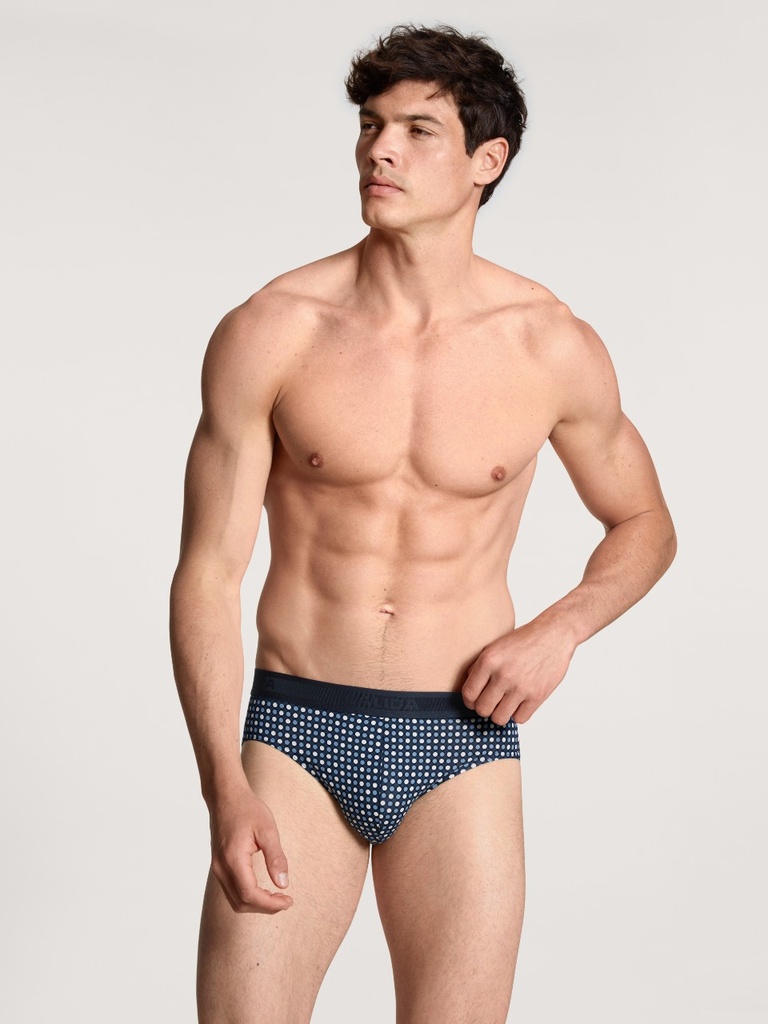 Slip homme fantaisie 90% coton CALIDA "Grafic Cotton" 22687 - Saragossa Blue 445