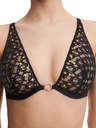 Soutien-gorge armaturé plongeant CHANTELLE "MetallX" C02G10 - Noir 011