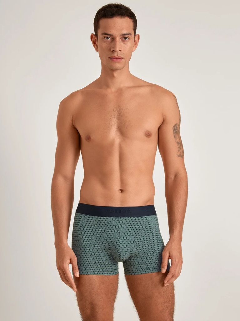 Boxer homme fantaisie coton CALIDA "Grafic Cotton" 26981 - Dark Sapphire 479