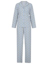 Pyjama dame boutonné 100% coton CALIDA "Spring Nights" 40496 - Placid Blue 502
